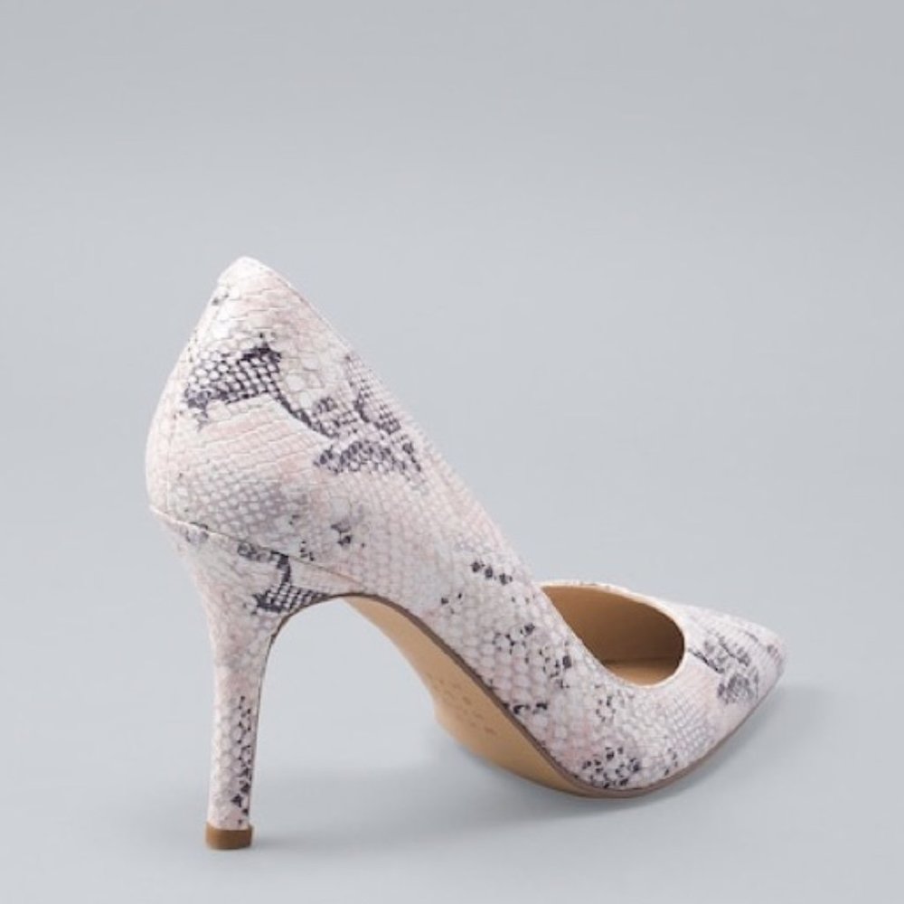 White house black market pink & black snake heels